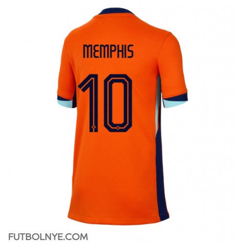 Camiseta Países Bajos Memphis Depay #10 Primera Equipación para mujer Eurocopa 2024 manga corta